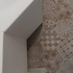 Płytki podłogowe heksagonalne typu patchwork, fuga 1mm